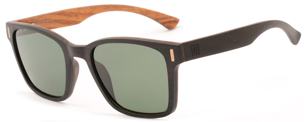 Square wood polarised sunglasses infinite